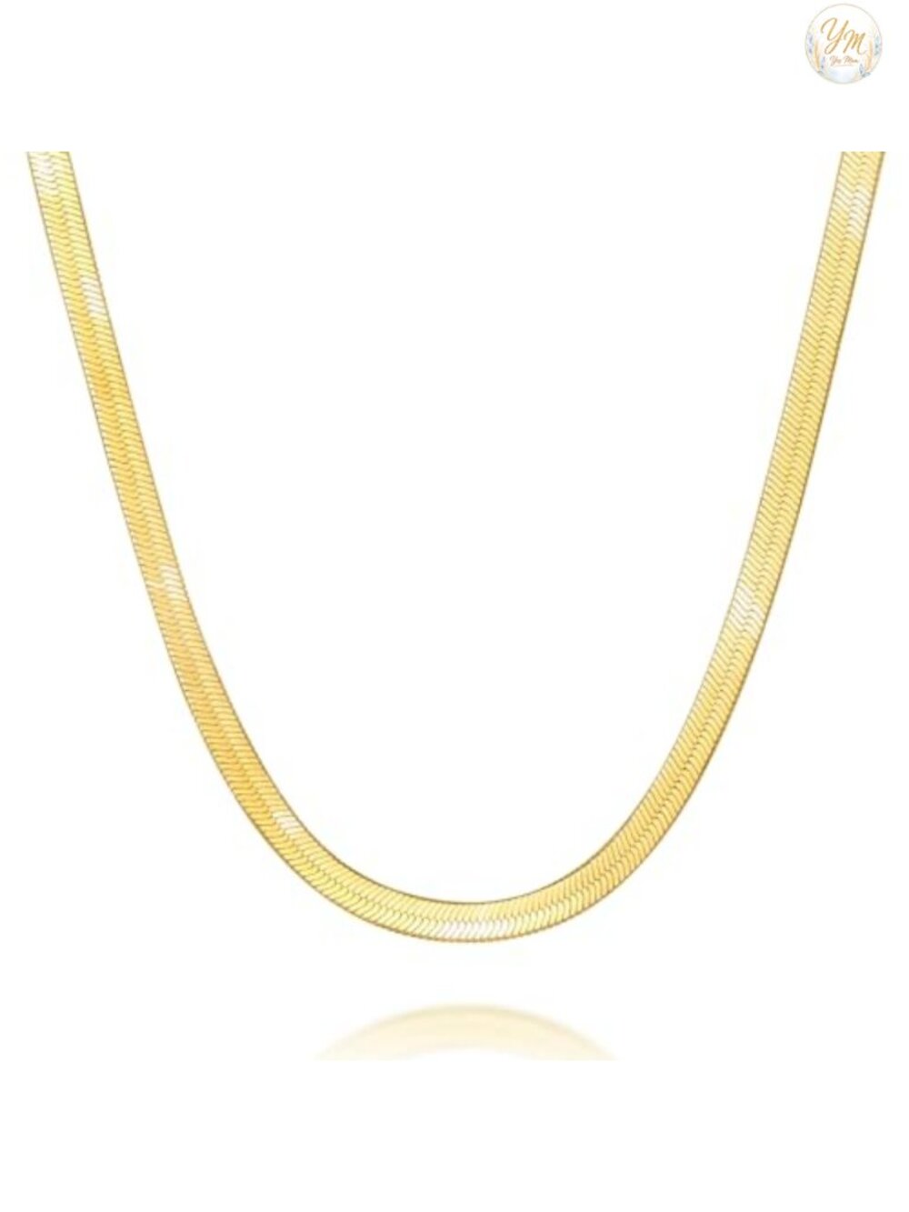 14K Gold Plated Herringbone Necklace Non Tarnish Women Gift